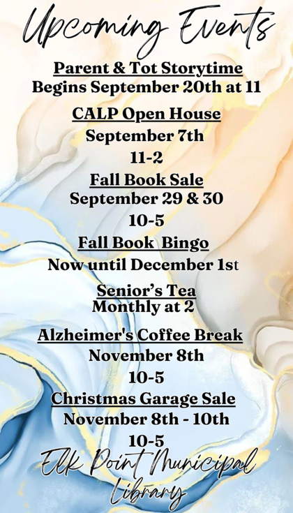 Upcoming Fall Events