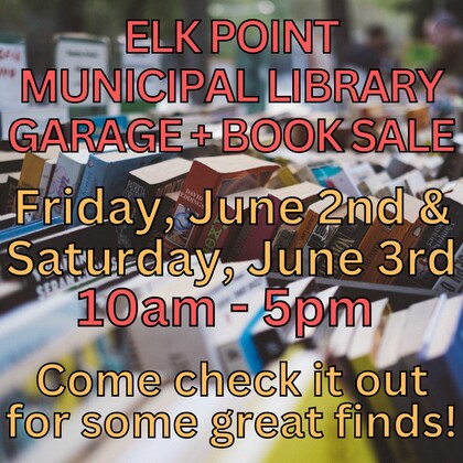 Elk Point Municipal Library Garage + Book Sale